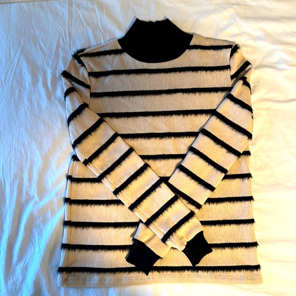Zara Sweater - Light Tan with Black stripes